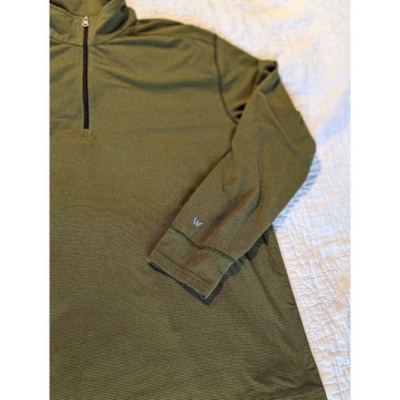 White Sierra Men's 1/4 Zip XL Long Sleeve Pullover Striped Green Stretchy Soft - Picture 5 of 12